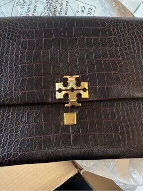 Tory Burch CHARLIE RUNWAY CROC-EMBOSSED SHOULDER BAG